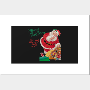 retro vintage pink santa claus Posters and Art